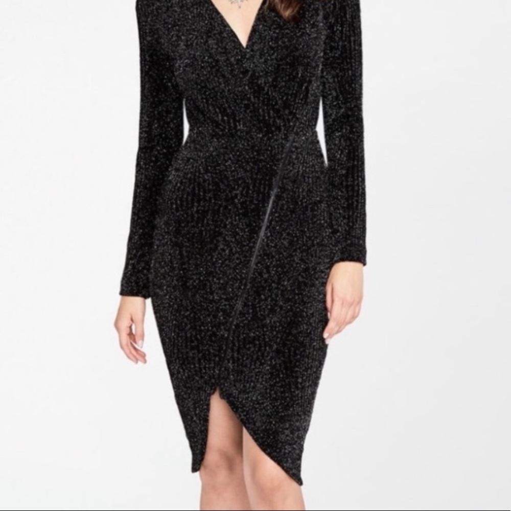 Rachel Roy Black Glitter Sparkle Cocktail Dress